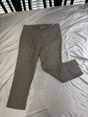 Anne Klein Gray Linen Blend Tailored Trouser Pants Size 8
